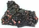 Red Vanadinite Crystals Manganese Oxide - Morocco #38495-1